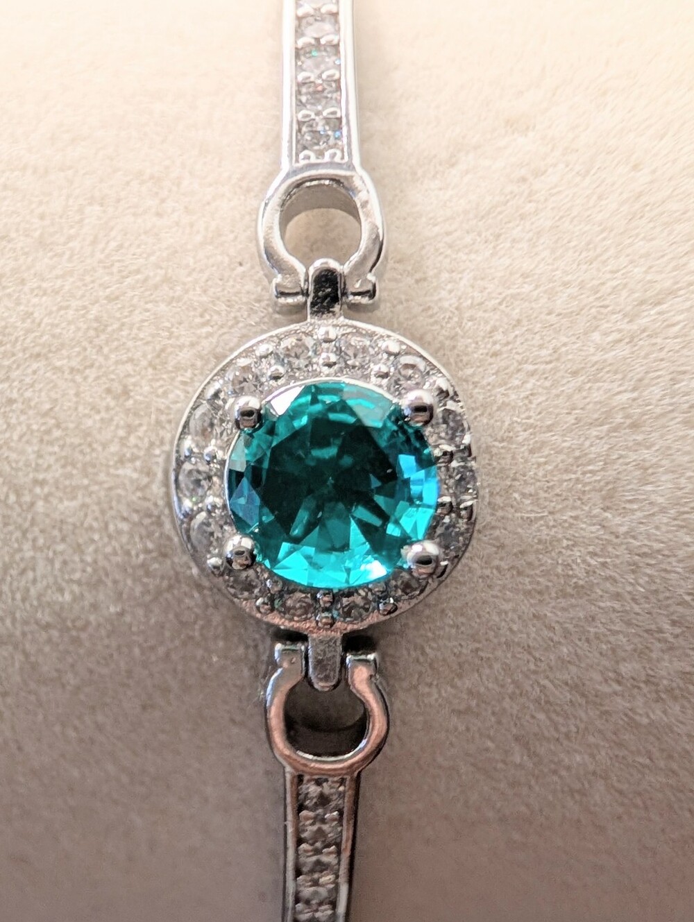 1 ct Carat Blue Green Moissanite Bracelet 7.5" Diamond Style 💎